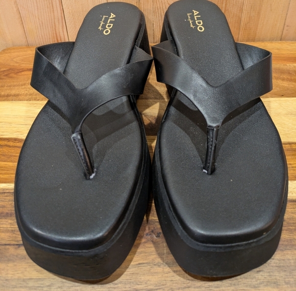 ALDO Black Platform Sandals for Women Size 9 - Picture 2 of 9